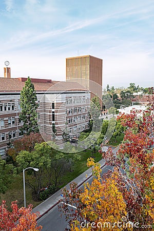 Sunny view of the campus of the University of Southern California Editorial Stock Photo