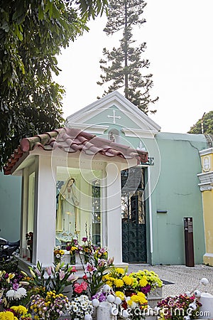 Sunny view of the Colegio Diocesano de Sao Jose Editorial Stock Photo