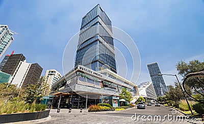 Sunny view of the modern building in Andares Shopping Mall Editorial Stock Photo