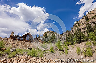 Sunny view of modern residence building around Ouray Stock Photo