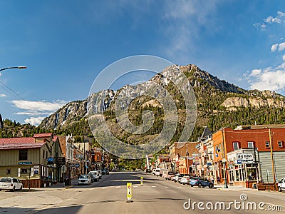 Sunny view of Ouray old street Editorial Stock Photo