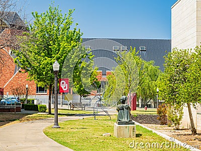 Sunny view of the Pastoral Dreamer Sculpture Editorial Stock Photo