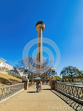 Sunny view of the Tower of the Americas Editorial Stock Photo