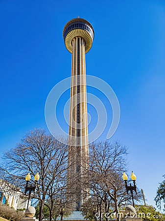 Sunny view of the Tower of the Americas Editorial Stock Photo