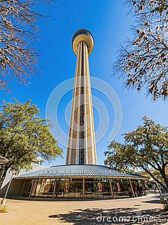 Sunny view of the Tower of the Americas Editorial Stock Photo