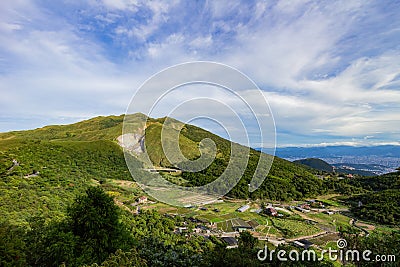 Sunny view of the Xiaoyoukeng Recreation Area from Datunshan Stock Photo