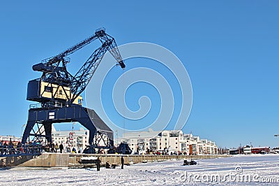 A sunny winter day in LuleÃ¥ Editorial Stock Photo