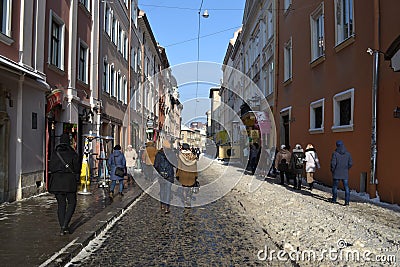 Sunny winter day Lviv Ukraine Editorial Stock Photo