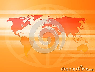 Sunny World Map Stock Photo