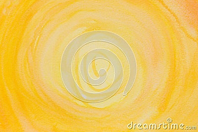 Sunny yellow watercolor circles painted watercolor background texture Stock Photo