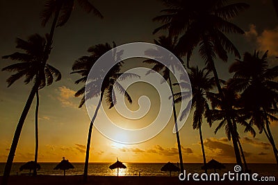 Sunrise on an african ocean beach Stock Photo