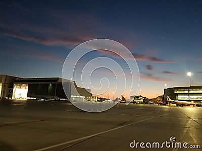 Sunrise at the airport Editorial Stock Photo