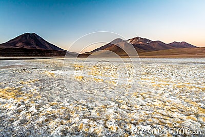 Sunrise at Atacama Desert and your Volcanos Stock Photo