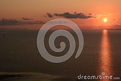 Sunrise on Bazaruto archipelago. View from Chigamane beach. Vilanculos. Inhambane province. Mozambique Stock Photo