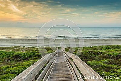 Sunrise on the Beach, Port Aransas Texas Stock Photo