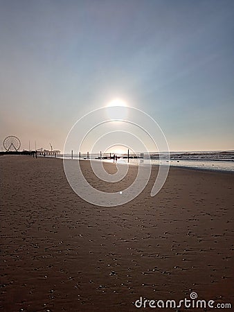 Sunrise beach setting atlantic city Stock Photo