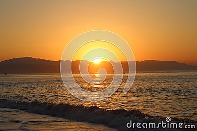 Sunrise in Torremolinos, Spain Stock Photo