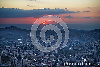 Sunrise in Bethlehem, Palestine, Israel Stock Photo