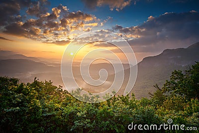 Sunrise Blue Ridge Mountains Scenic Appalachians Stock Photo