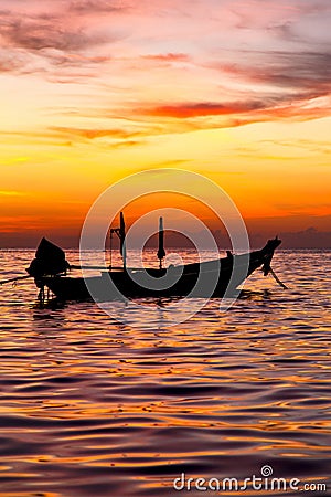 sunrise boat and thailand kho tao s china sea Stock Photo