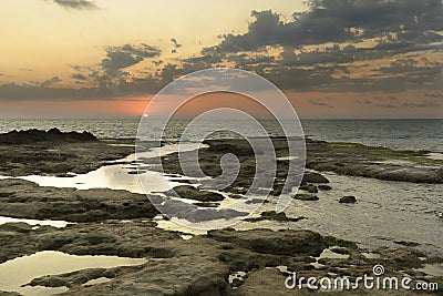 Sunrise at Cabo Cervera in Torrevieja, Alicante province in Spain Stock Photo