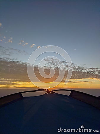 Sunrise camp Stock Photo