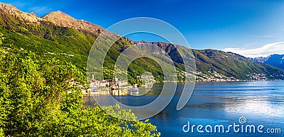 Sunrise in Cannero riviera village, lage Maggiore, Verbania, Piedmont, Italy Stock Photo