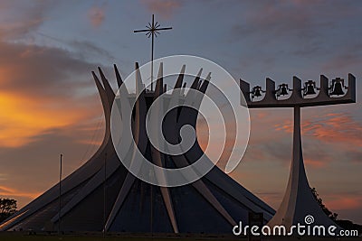 Sunrise at the Cathedral of Brasilia Editorial Stock Photo