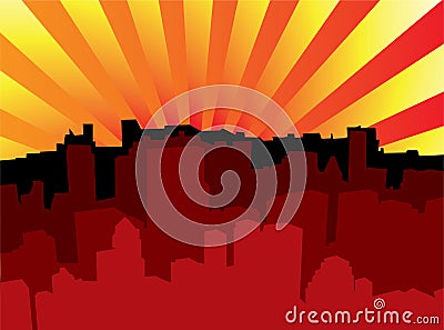 Sunrise city scape Vector Illustration