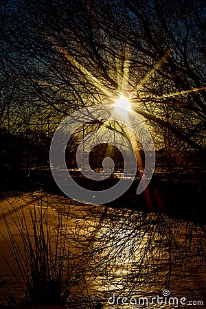 Sunrise and Clouds, Canyon, Texas, in the Panhandle. Stock Photo