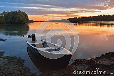 Sunrise on Danube Delta Roamania Editorial Stock Photo