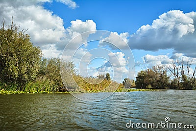 Sunrise on Danube Delta Roamania Stock Photo