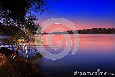 Sunrise on Danube Delta Roamania Stock Photo