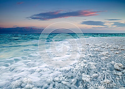 Sunrise at Dead Sea, Israel Stock Photo