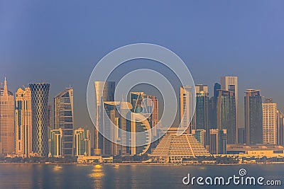 Sunrise in Doha. Qatar Editorial Stock Photo