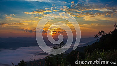 Sunrise at doi samer dao Sri Nan National Park Stock Photo