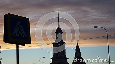 Sunrise early morning sky clouds paint colors Stock Photo