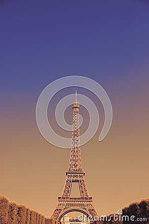 Sunrise in Eiffel Tower is famous place in Paris, France Stock Photo