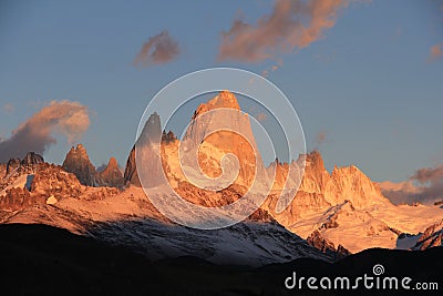 Sunrise in El Chalten Stock Photo