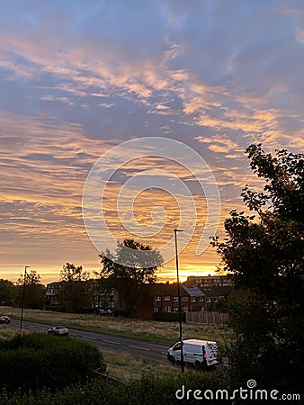 Sunrise in England. Stock Photo