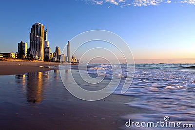 Sunrise at Gold Coast Australia Stock Photo