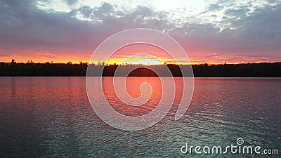 Sunrise Green Lake Interlochen Michigan Stock Photo