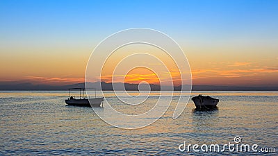 Sunrise in the Gulf of Aqaba. Dahab. Stock Photo