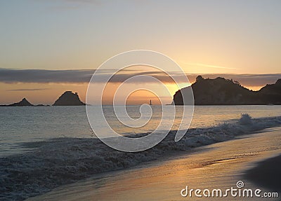 Sunrise at Hahei Stock Photo