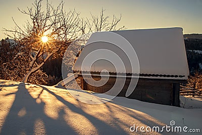 Sunrise house Stock Photo