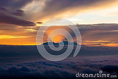 Sunrise Indonesia, kelir kediri, horizon, sky Stock Photo