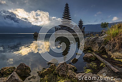 Sunrise at Jati Temple Batur Kintamani Bali Stock Photo