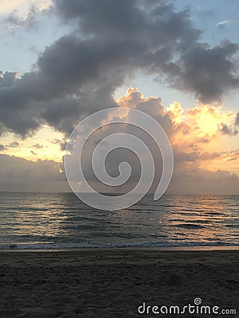 Sunrise in on Jupiter Beach Stock Photo