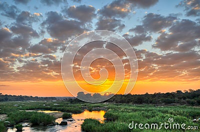 Sunrise at Kruger National Park Stock Photo