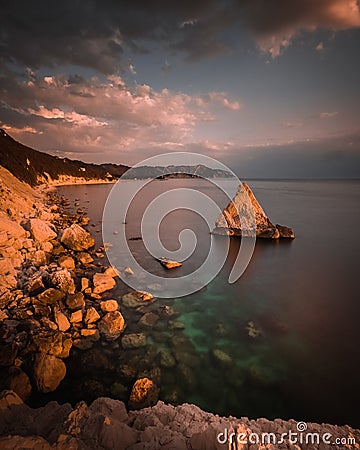 Sunrise at La Vela DI Portonovo Stock Photo